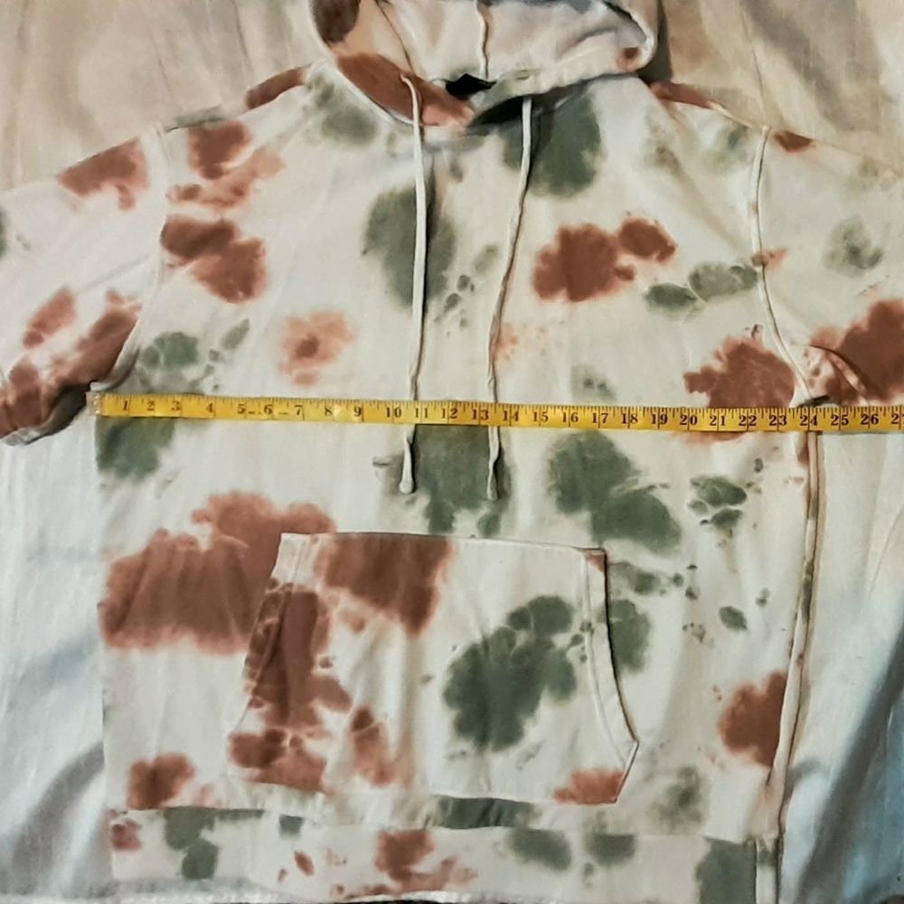No Boundaries Men's Short Sleeve Hoodie Sweatshirt Size XL White with Green & Br - Picture 5 of 5